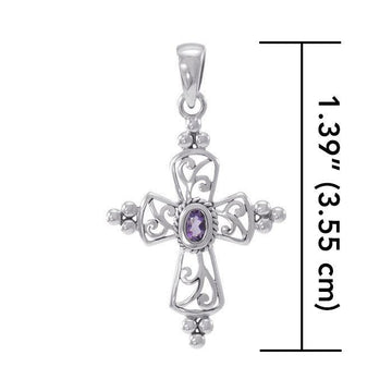 Victorian Cross Gemstone Pendant TPD3956 - Jewelry